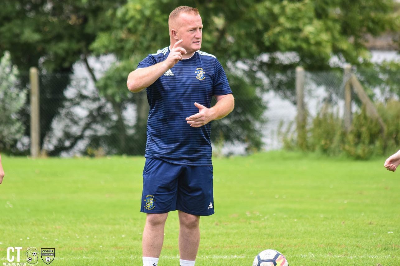 Newhill FC's Conor McMullan before Newhill 05's faced Tristar, Derry in the Foyle Cuo