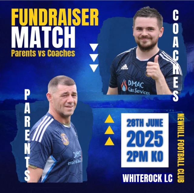 A Great Day of Football & Fundraising! ⚽💙
Join us on Saturday 28th June as we rally behind our Newhill 2013s on their road to the Foyle Cup!

👟 Parents vs Coaches Match
🕑 2:00PM Kick-Off
📍 Whiterock Centre

Come down and support as our parents take on the coaches in what’s sure to be a competitive and entertaining game — all for a great cause!

🧠 Quiz Night Fundraiser
🕡 6:30PM Start
📍 Gort na Móna Bar

Cap off the day with a fun quiz night — prizes, raffles, and a bit of friendly competition to raise funds for the lads heading to the Foyle Cup.

Get involved, show your support, and help make this a day to remember for the team!

#FoyleCup2024 #Newhill2013s